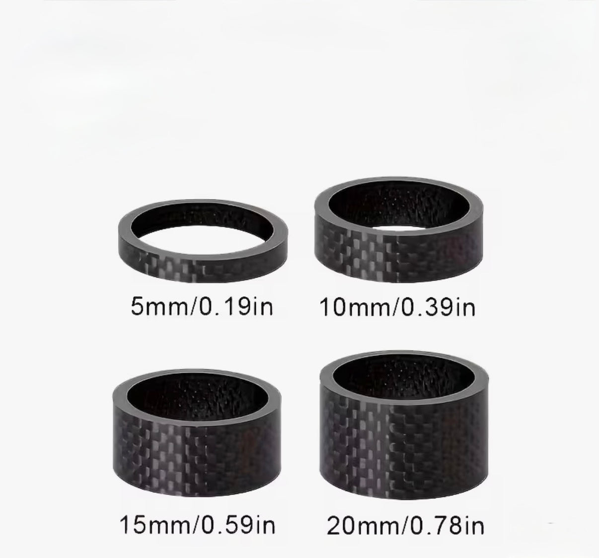 Carbon Headset Spacers 1-1/8" (Pack of 4)