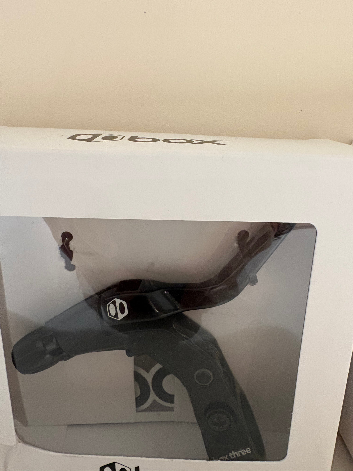 SSS Racing Box Three V-Point Long Reach Brake Lever in matte black alloy with silver pivot accents, V-point grip robust pull
