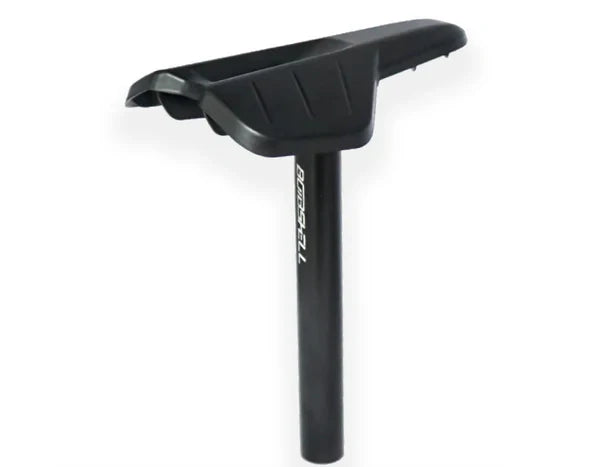 Bombshell N.E.S.T Mini Seat by SSS Racing in matte black polymer with cylindrical post and ergonomic, aerodynamic saddle.