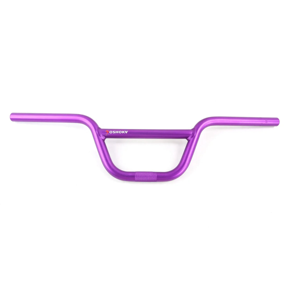 Yoshoka Aluminium Bars, SSS Racing purple anodized aluminum, curved U-shaped handlebars with knurled grip and smooth ends.