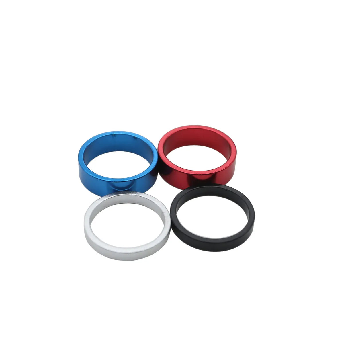 Yoshoka Alloy Headset Spacers 1-1/8" (Pack of 3) SSS Racing blue red silver black anodized aluminum spacers. kit included.
