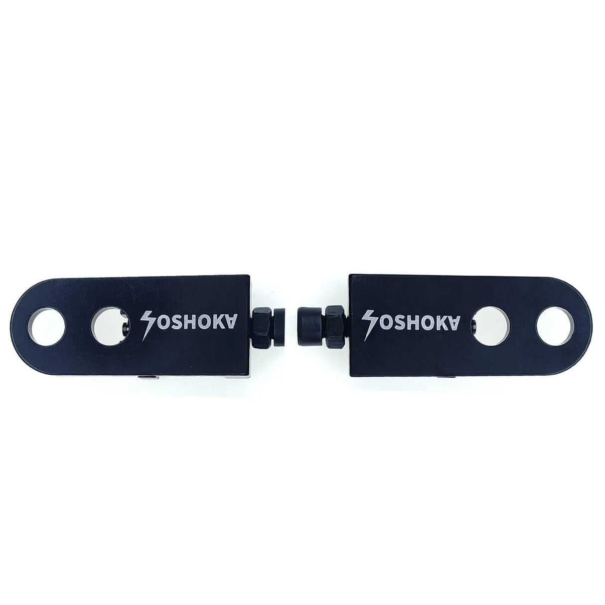 Yoshoka Two-Hole Chain Tensioner by SSS Racing in matte black aluminum, dual-hole plates with hex bolts. CNC machined gear