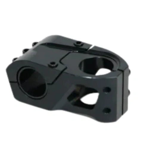 SSS Racing Bombshell Stem 1-1/8 34mm (31.8mm bars), anodized aluminum, with CNC clamp and hex bolts, compact silhouette.