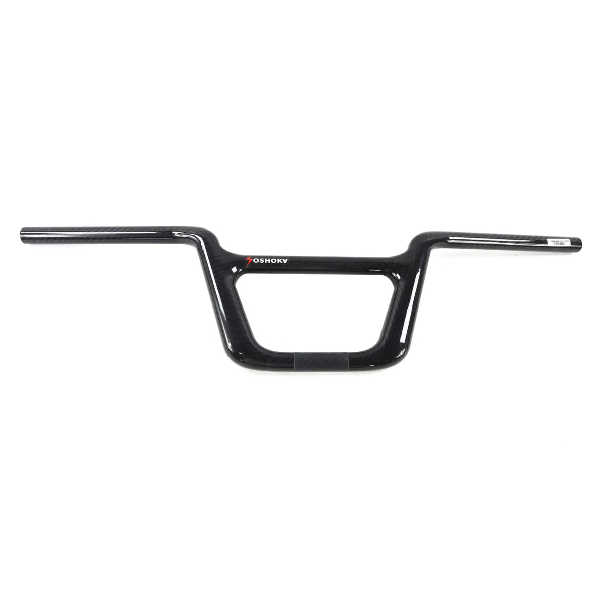 Yoshoka black carbon handlebars 6.5rise with a cross bar.