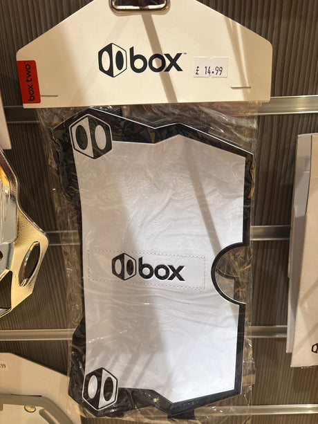 Box Two BMX Side Number Plate by SSS Racing with black and white acrylic panel glossy finish reinforced edges matte accents