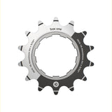 SSS Racing Box One Single Speed Aluminium Cogs (Sprocket / Rear Cog) - silver body, black outer ring, precision-cut teeth