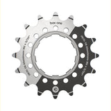 Box One Single Speed Aluminium Cogs (Sprocket / Rear Cog) by SSS Racing in silver-black aluminium, dual-tone with holes.