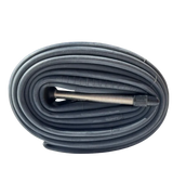 SSS Racing Bombshell Inner Tubes FV60 20” 1-3/8” black rubber tube with metal valve, rugged gray-blue coating, neatly coiled.