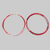 SSS Racing Bombshell Aluminium 28H Expert Wheelset Red, red aluminum rims with white logo, glossy finish and aero profile.