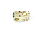 SSS Racing Bombshell Stem 1 1/8” Steerer 44mm, gold anodized aluminum, dual clamp blocks, 5-screw accents, precise finish