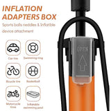 Jsdoin Bike Pump, High Performance Bicycle Floor Pump with Dual Presta and Schrader Valves Jolof Store, orange frame grip.