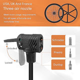 Jolof Store: Jsdoin Bike Pump, High Performance Bicycle Floor Pump with Dual Presta and Schrader Valves, black plastic body.