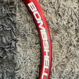 SSS Racing Bombshell Aluminium 28H Expert Wheelset Red featuring red anodized rim, alloy components and durable spokes now