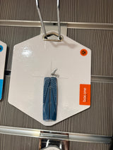 Box One Carbon Brake Pads by SSS Racing in blue carbon-ceramic composite, blue ribbed pad with perforations on white tag.