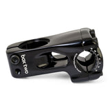 SSS Racing Box Two 22.2 X 1-1/8" Front Load Stem, glossy black aluminum with white logo, built-in torque dial, precise clamp