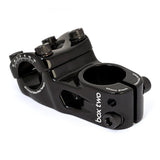 SSS Racing Box Two 22.2 x 1" Top Load Stem, black aluminum body, knurled screws, 45mm stem, clamp with white branding logo.