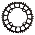 Box Three Chainring (black) by SSS Racing, black aluminum with open hexagonal cutouts, 44T, made in USA lightweight, durable.