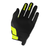 SHOT Racegear Draw Kids Gloves by SSS Racing: black neon yellow accents synthetic leather palm foam padding Velcro wrist