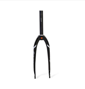 Box One XS Mini Carbon Forks 1” black matte carbon fiber with white decals, 1-1/8” steerer. Ideal for BMX racing. 