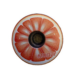 Stem Headset Top Cap by SSS Racing in anodized aluminum with black inner bore, citrus-ray texture, orange accents, finish.