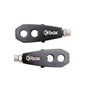 SSS Racing Box Two Chain Tensioners in black aluminum with two large circular holes, silver end nut and compact design grip
