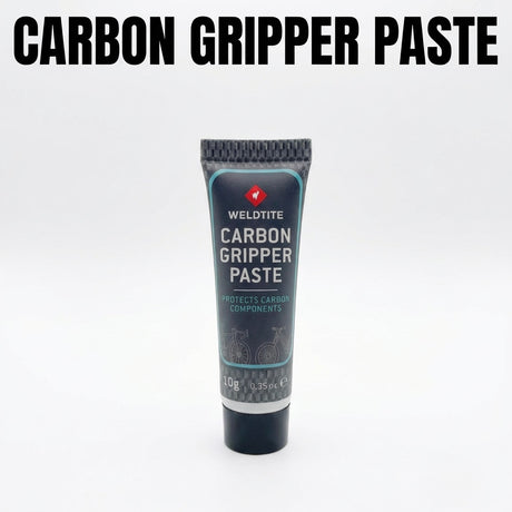 SSS Racing Carbon Fibre Gripper Paste tube—blue-black body with teal accents, carbon texture label, compact 10g tube kit