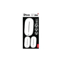 Box Two Number Plate Sticker Kits - White shows white oval shapes on a black dotted background, with boxed logo and red tag