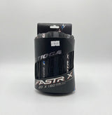 Tioga Fastr-X S-Spec (Folding) 20” Tyre SSS Racing: black tread with blue highlights, sturdy nylon casing, white branding.