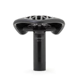 SSS Racing Tioga D-Spyder Evo Carbon Seat in matte black with carbon lattice shell, gray trim, slim profile on 27.2mm post.