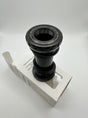 SSS Racing Box Two Bottom Bracket Set 24mm, black anodized aluminum, silver accents, grooved ring, compact cylindrical unit.