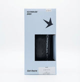 Schwalbe SX-R BMX Race Folding 20” Tyre by SSS Racing: black rubber tyre with folding bead, textured tread, box packaging