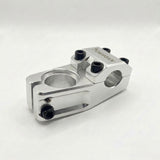 SSS Racing Yoshoka Stem 1-1/8” Steerer 55mm in silver aluminum, black bolts, precision machined clamp, anodized finish matte.