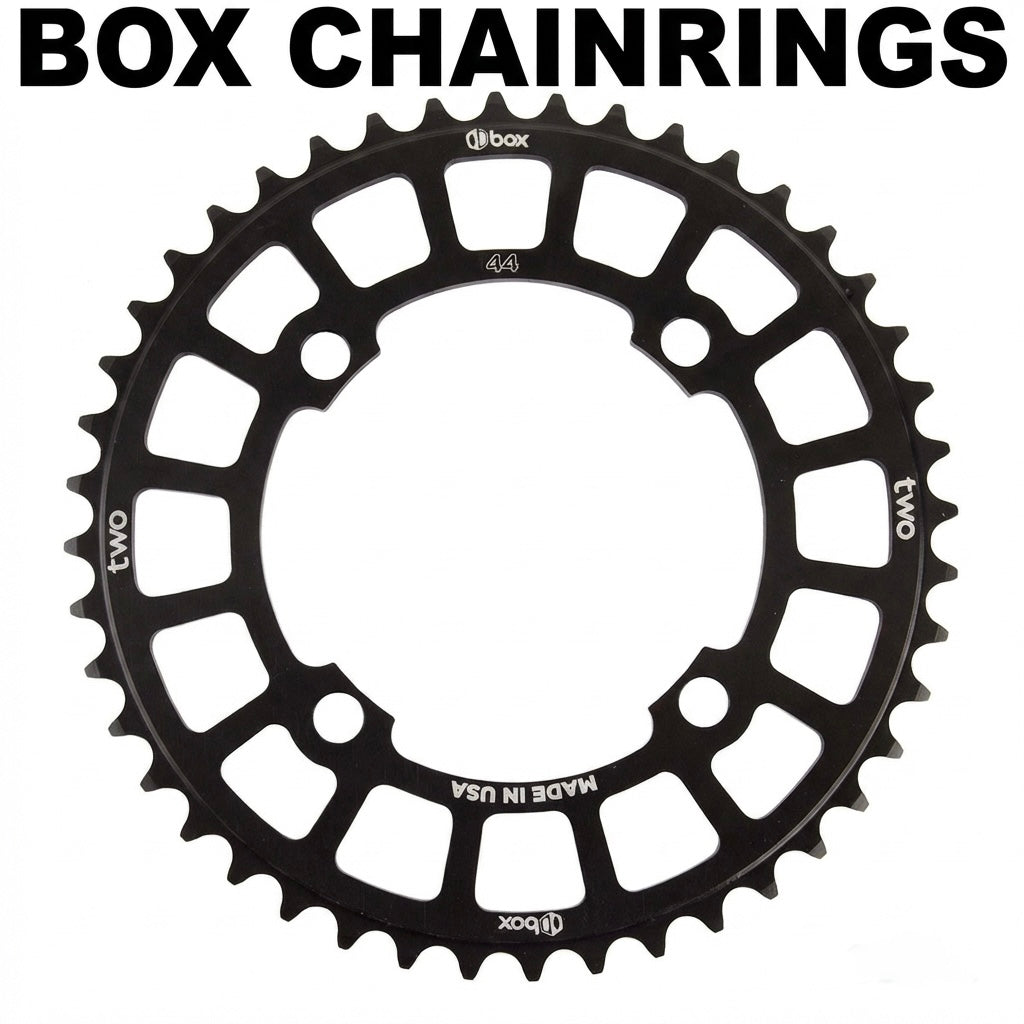 SSS Racing Box Three Chainring (black) black anodized aluminum, CNC-machined, 44T, hollow structure, lightweight and durable