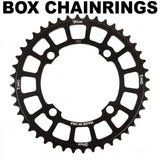 SSS Racing Box Three Chainring (black) black anodized aluminum, CNC-machined, 44T, hollow structure, lightweight and durable