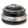 Box Two 1-1/8 - 1.5" Tapered Integrated Headset by SSS Racing, black anodized aluminum with a silver spacer, IS42 spec UK