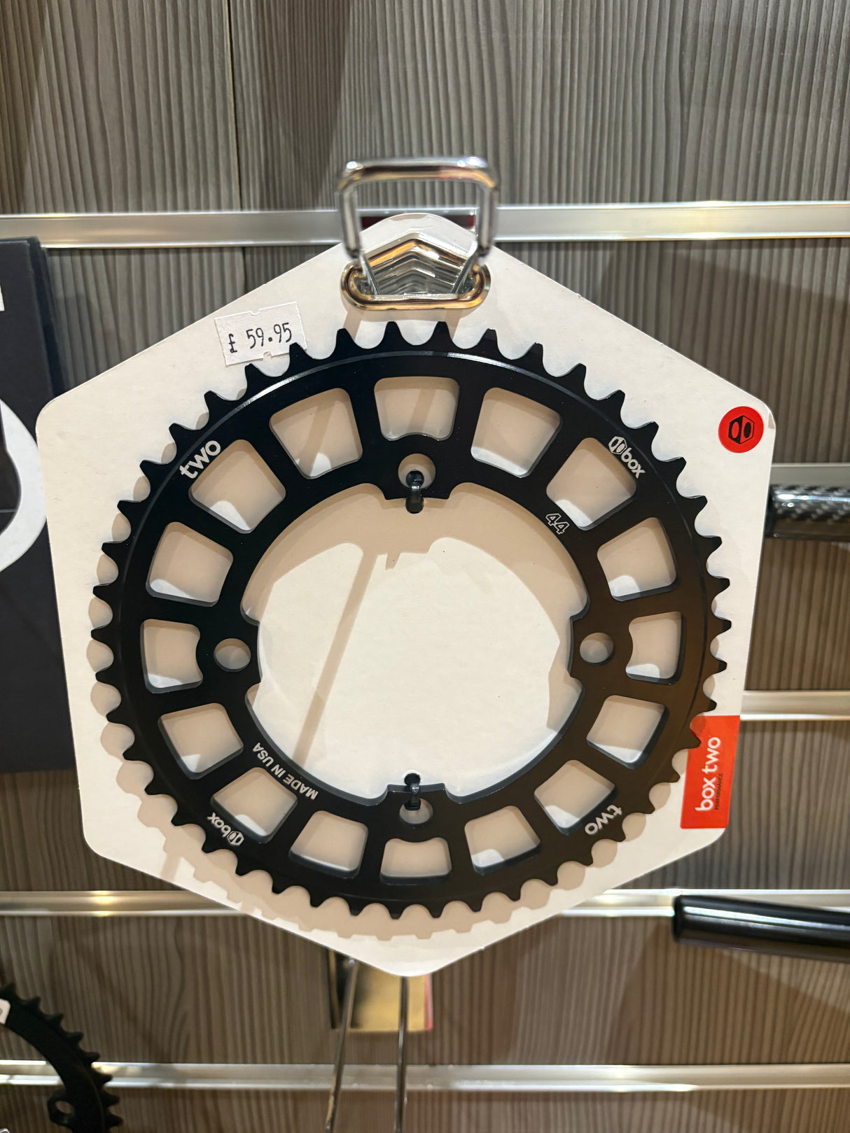 SSS Racing Box Three Chainring (black) black anodized aluminum sprocket, 44T, square-cut openings, rugged durability gear