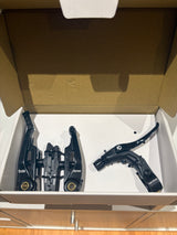 SSS Racing Box Three V-Brake Kit (Short) 85mm, black aluminum arms, gold bushings, compact calipers, bold branding and finish