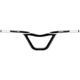 Box One Carbon 22.2mm Handlebar black/silver carbon fiber with sleek aero arches, ergonomic grip area. BMX racing. 