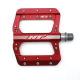SSS Racing HT AE12 Pedals (Junior) red anodized aluminum body with silver pins, L marking, wide platform, threaded spindle.