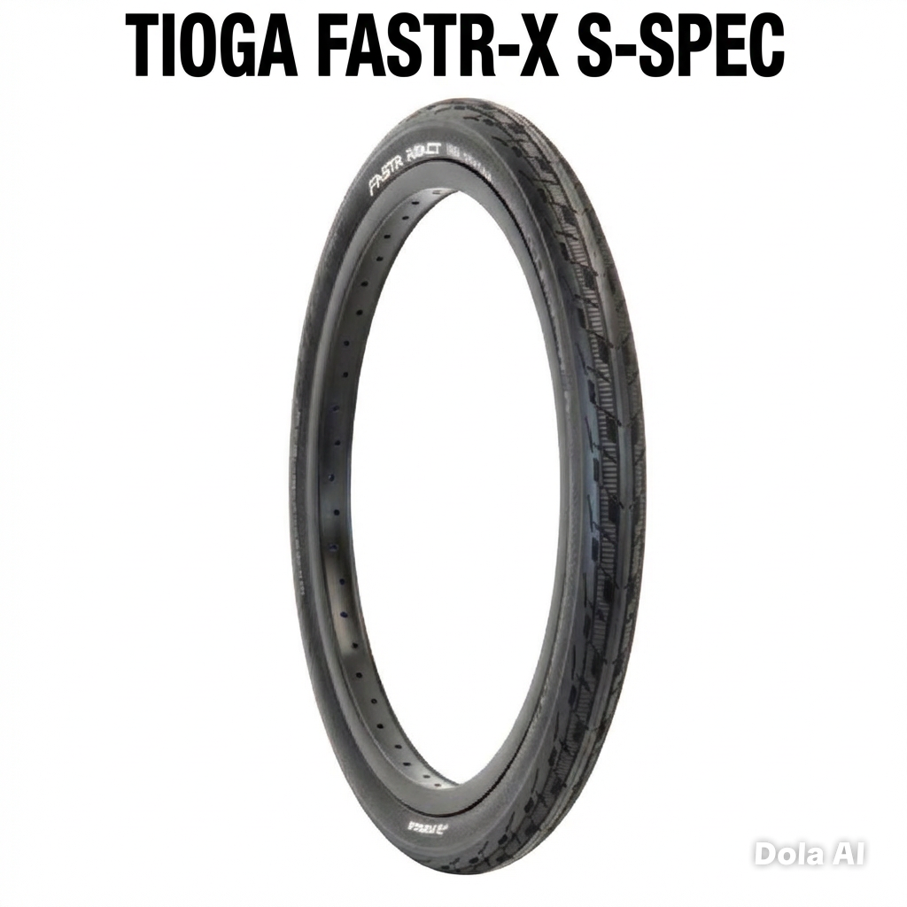 Tioga Fastr-X S-Spec(Folding) 20” Tyre high by SSS Racing black rubber with textured tread and perforated sidewall durable.