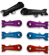 Bombshell Chain Tensioners Pro by SSS Racing in black, purple, blue, red anodized aluminum with circular collar with mounts