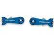 SSS Racing Bombshell Chain Tensioners Pro in blue anodized aluminum with silver hardware, precise dual-sided design. finish.