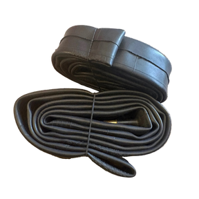 SSS Racing Yoshoka Inner Tube Schrader Valve 24” Cruiser 1.5-1.75, black rubber, smooth seam, sturdy construction for bikes.