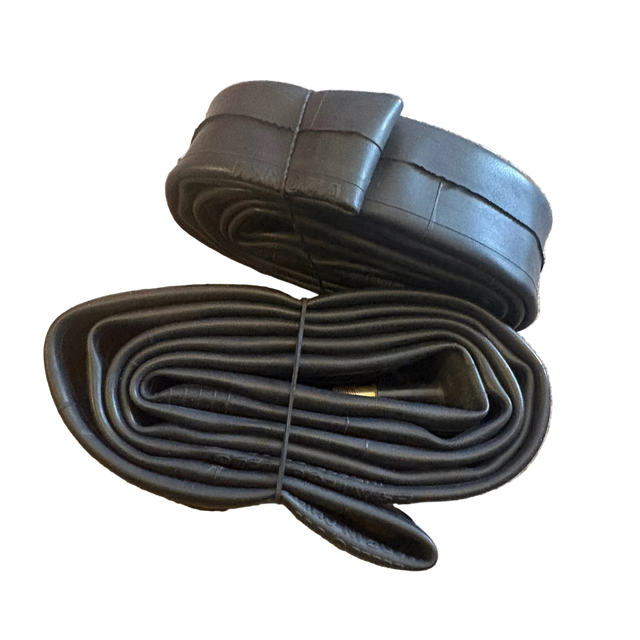 SSS Racing Yoshoka Inner Tube Schrader Valve 24” Cruiser 1.5-1.75, black rubber, smooth seam, sturdy construction for bikes.
