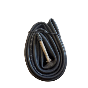 Kenda Inner Tube 20x1.5-1.75 SSS Racing black rubber tube with metal valve stem, threaded brass core, compact coil design.