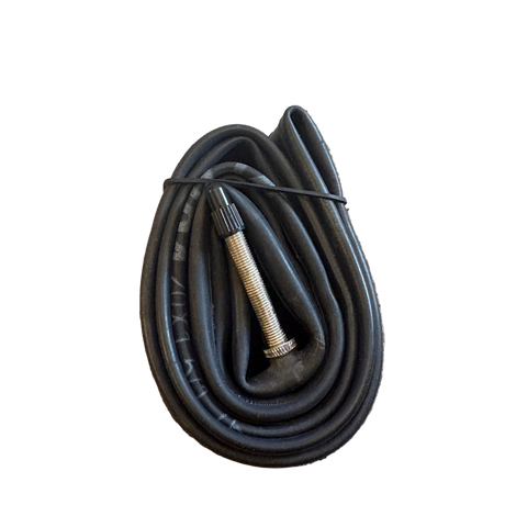Kenda Inner Tube 20x1.5-1.75 SSS Racing black rubber tube with metal valve stem, threaded brass core, compact coil design.