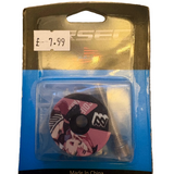 SSS Racing Stem Headset Top Cap in black anodized aluminum with pink graphic, silver bolts, precise fit for road stems now.