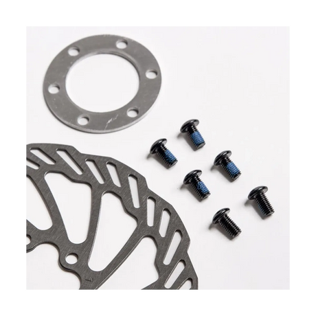 Staystrong Black Disc Brake Kit features a gray circular mounting plate and curved dark rotor with six blue-threaded screws.