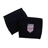 Pedal Protector Covers in black fabric, folded rectangular panels with stitched edges and a pink SSS RACING badge. Glossy