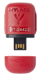 PRO Chip Flex transponder with 'Mylaps' branding on a white background